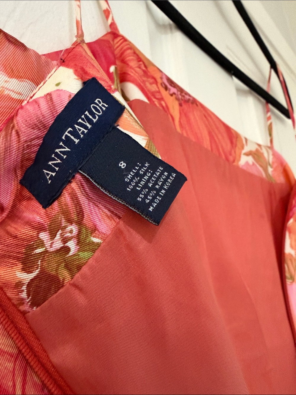 Ann Taylor Floral Midi Dress in Red, Pink, Orange - Picture 2 of 8
